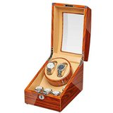 Cutie intors ceasuri automatice iUni, Watch Winder 2 + 3 spatii depozitare Auriu-Crem