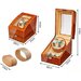 Cutie intors ceasuri automatice iUni, Watch Winder 2 + 3 spatii depozitare Auriu-Crem